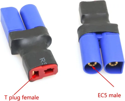 Vista 3 de DGZZI Sin cables Conector 2PCS EC5 macho a hembra T-Plug Adaptador para RC FPV Vehículo Power Wire Lipo Batería