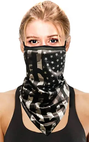 Vista 6 de CCFW Face Bandana Ear Loops Elegante Hombres Mujeres Polainas de Cuello para Polvo Viento Moto