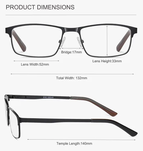 Vista 4 de EYECEDAR Paquete de 5 lentes de lectura para hombre, marcos de metal ultrafinos, bisagras de resorte, lectores para hombres 1.0