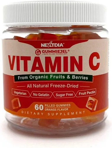 Vista 7 de Gomitas orgánicas de vitamina C de 120 mg para adultos, sin azúcar, defensa inmunológica diaria, antioxidante crudo, suplemento de vitamina C