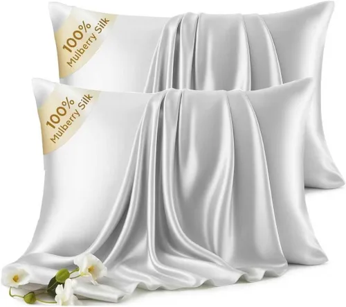 Vista 17 de Fundas de Almohada de Seda - Funda de Almohada de Lujo 6A 100% Seda de Morera para Cabello y Piel - Antiarrugas, Refrescante y Suave, Cremallera