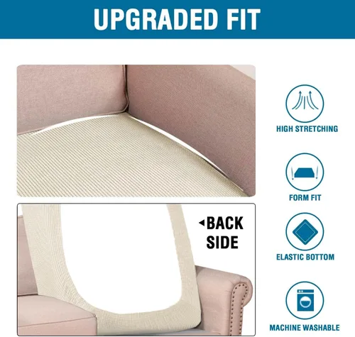 Vista 108 de H.VERSAILTEX Fundas de Cojín de Asiento Individuales Super Elásticas Fundas de Sofá Fundas de Cojín de Sofá Fundas Deslizables Juegos Tela de Sarga