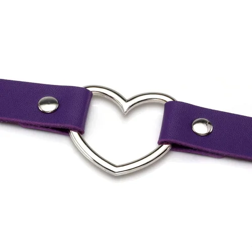 Vista 3 de Gargantilla de corazón punk para mujeres y niñas, collar gótico de piel sintética, ajustable, accesorios góticos