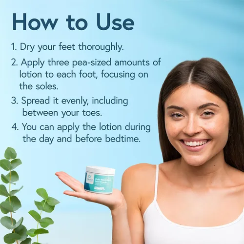 Vista 5 de Loción para pies en polvo para sudoración excesiva, polvo de pies a base de plantas para pies malolientes, eliminador de olores de pies y loción