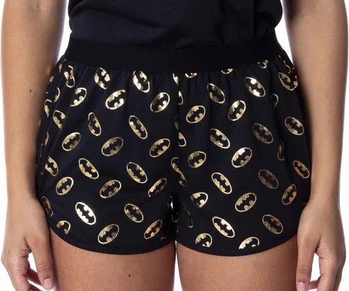 Vista 4 de DC Comics - Conjunto de pijama de Batman con logotipo dorado y espalda cruzada para mujer