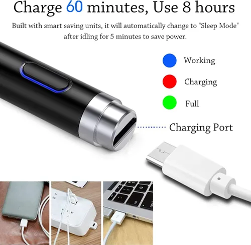 Vista 2 de Lápiz capacitivo para pantalla táctil, DOGAIN Lápiz para iPad de 1.5mm de punta fina recargable, Lápiz para tableta para dibujar/escribir/jugar