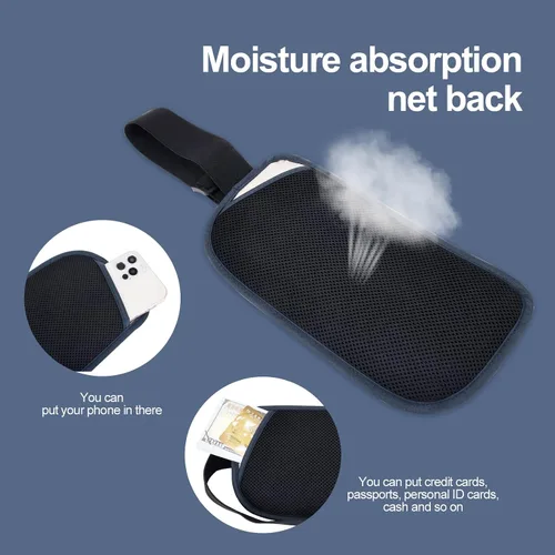 Vista 112 de DAITET Cinturón de dinero, soporte para pasaporte, cartera de viaje oculta segura con bloqueo RFID, riñonera encubierta (negro), Negro, Rfid