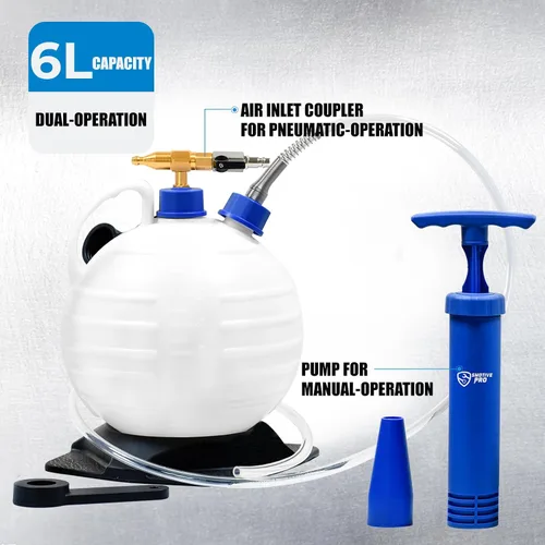 Vista 2 de SMOTIVEPRO - Bomba extractora de aceite al vacío, extractor de fluidos neumático/manual de 6L, bomba profesional de cambio de aceite de motor