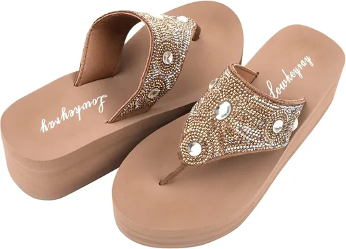Vista 6 de Lowkeyray Sandalias de playa cómodas para mujer, estilo tanga para mujer en verano