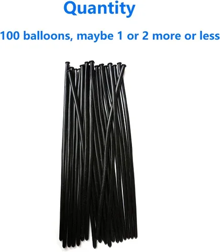 Vista 4 de 260 globos negros, globos largos negros, globos giratorios, globos de 260q, globos delgados, globos largos 100 piezas para globos de animales, lazos