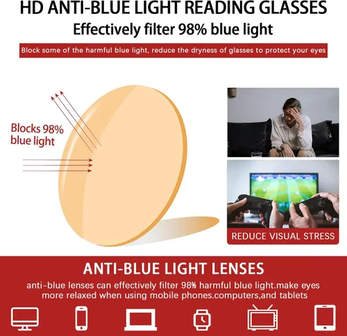 Vista 4 de Gafas de Lectura Progresivas Multifocales Anti Luz Azul Fotocromáticas/Bifocales para Hombre con Protección UV UV Protection, Computer Reading