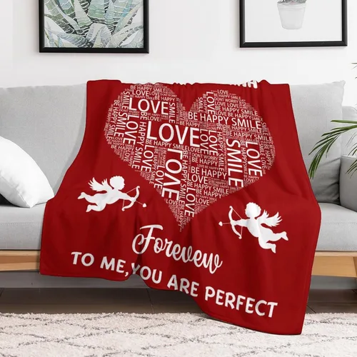 Vista 3 de Manta de amor personalizada para parejas, manta personalizada con imagen y nombre, regalo para novia, manta personalizada para el día de San