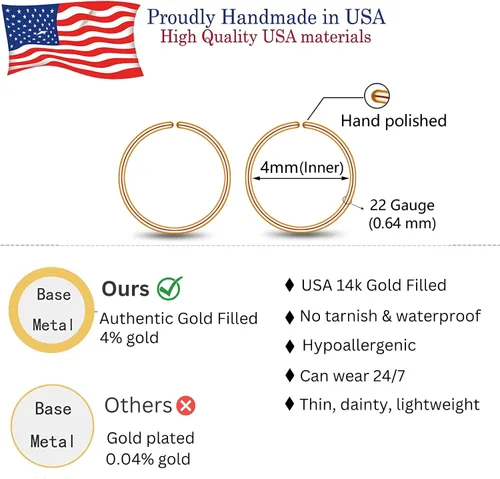 Vista 72 de Small Gold or Sterling Silver Huggie Hoop Earrings for Women Cartilage Nose Helix Tragus
