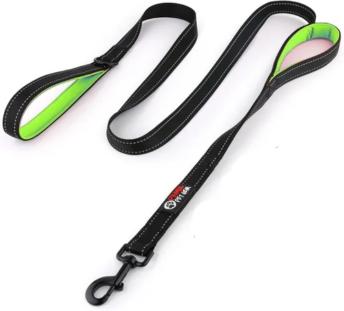 Vista 16 de Correa de perro de 6 pies con asa acolchada de tráfico, resistente, doble asa para un mayor control de capacitación en seguridad, perfecto para Negro