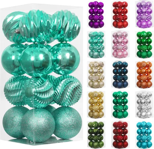 Vista 70 de XmasExp Juego de 24 mini esferas de Navidad inastillables para bolas de árbol de Navidad, 1.18 pulgadas (negro)