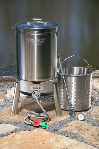 Vista 2 de Kit para hervir y cocinar al vapor 800-144 de Bayou Classic, 11 galones, inoxidable