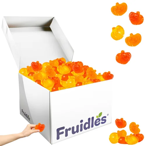 Vista 9 de Fruidles Dulces de calabazas de otoño, gomitas de sabores de frutas surtidos, aptas para alérgicos, sin OMG, sin edulcorantes artificiales (1 libra)