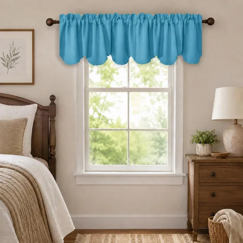 Vista 39 de Aquazolax Half Window Curtains 24 Inch Length, 28" Wide Rod Pocket Small Window Treatment for Kitchen, Bathroom, Camper, Beige, 2 Panels Set