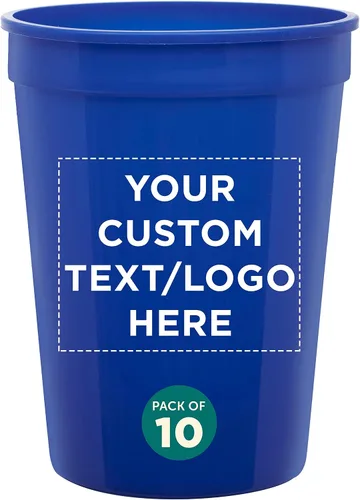 Vista 16 de DISCOUNT PROMOS Vasos de plástico personalizados + tamaño de 12 onzas + diseño de fiesta desechable + juego a granel (10, 50 o 100) ideal