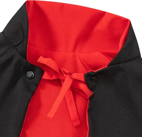 Vista 4 de bakjuno Traje de jazz de vampiro + capa para el primer Halloween para bebé recién nacido Negro