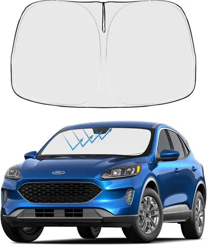 Vista 104 de Proadsy Parasol para parabrisas Rivian R1S 2022-2025 2026 de 4 capas plegable, protector de parasol frontal que bloquea los rayos UV, mantiene