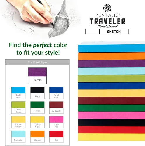 Vista 7 de Cuaderno de bocetos Travelers Dot Grid Pentalic Art, libre de ácidos