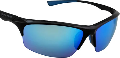 Vista 6 de Shakedown - Gafas de sol envolventes deportivas y de motocicleta para hombres o mujeres, montura sin montura negra con lente de espejo azul