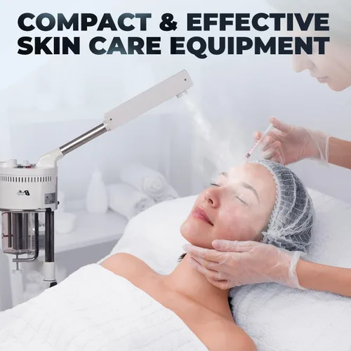Vista 4 de Buy-Rite - Vaporizador facial Marie Ozone 2 en 1, lámpara de aumento de 5 dioptrías, altura totalmente ajustable, giro de 360 pies, temporizador