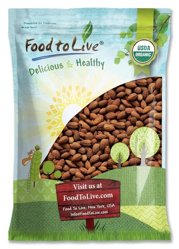 Vista 10 de Food to Live Almendras tostadas secas orgánicas, 1.5 libras, sin OMG, sin sal, veganas, keto, paleo, kosher, a granel, alto en proteínas, fibra