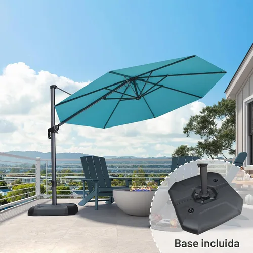 Vista 70 de PURPLE LEAF Paraguas al aire libre con base 8' x 8' protección solar verde Manzana Verde (Apple Green)