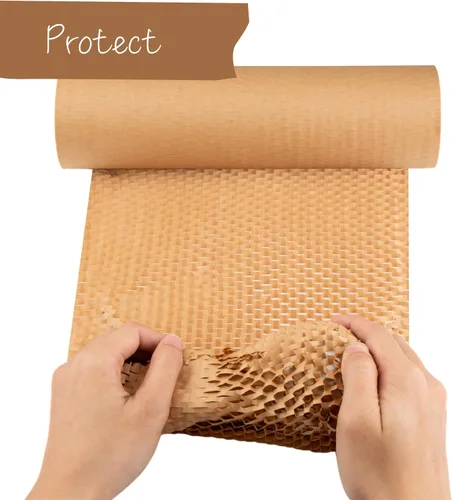 Vista 5 de Ready Roll Papel de embalaje de 12 pulgadas x 131 pies de panal de abeja, embalaje perforado, 1 rollo de envoltura de panal de abeja, embalaje