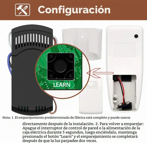 Vista 4 de Kit de control remoto de ventilador de techo con receptor para Harbor