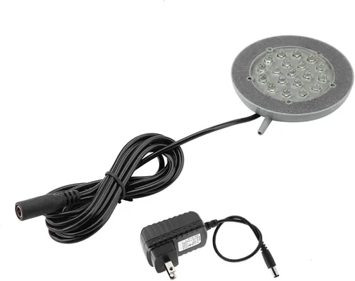 Vista 9 de LED Acuario Aire, Control de Luz Cambiante Lámpara Pescado Peces Burbuja Piedra Decoración US Plug 100 240V
