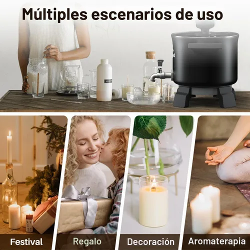 Vista 7 de TOREAD Derretidor eléctrico de velas de cera para hacer velas, olla de fusión de cera de 5.28 cuartos con mango resistente al calor y boquilla