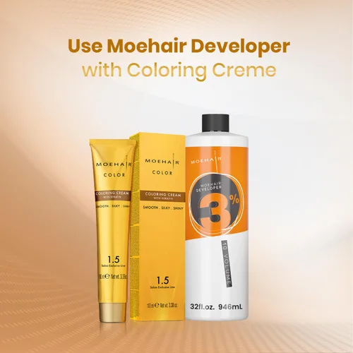 Vista 4 de MOEHAIR Desarrollador de color para el cabello 3% de peróxido de hidrógeno, revelador de crema de 10 volúmenes para teñir y decolorar el cabello