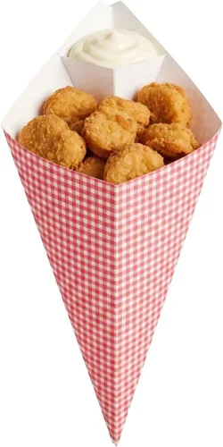 Vista 20 de Restaurantware Conetek - Conos de comida ecológicos de 11.5 pulgadas con bolsillo integrado para condimentos: para aperitivos, cono de papel seguro
