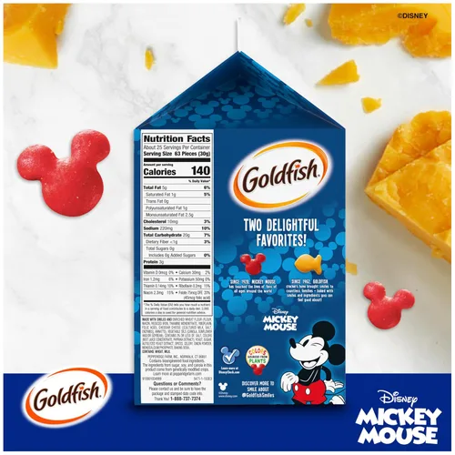 Vista 27 de Goldfish Galletas de queso cheddar, horneadas con grano entero, caja de 27.3 onzas