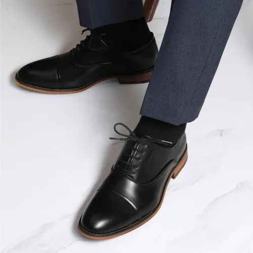 Vista 7 de Bruno Marc Zapatos de vestir formales suaves con cordones para hombre