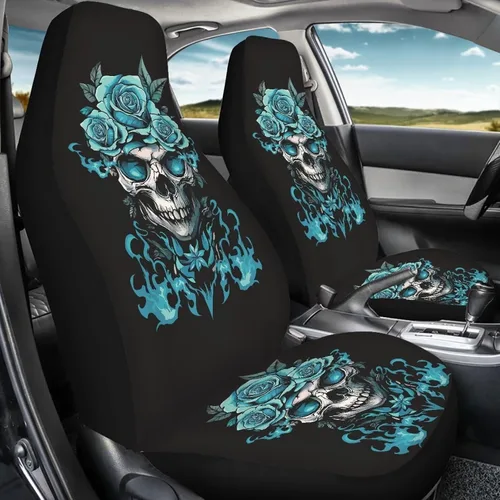 Vista 21 de LedBack Fundas universales de asiento de coche solo para asientos delanteros, bandera estadounidense, ciervos, 2 piezas, protector elástico