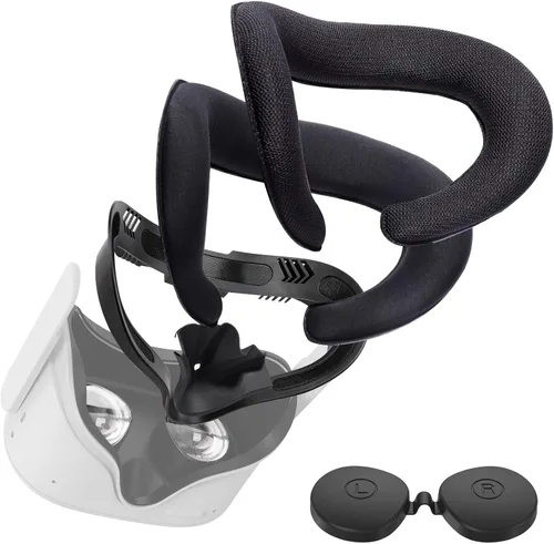 Vista 2 de HUIUKE VR Face Cushion Pad and Facial Interface Set for Quest 2 Removable Facial Interface Frame Two Foam Face Covers Replacement Anti-Leakage