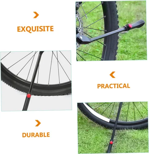 Vista 2 de Kisangel Accesorios de bicicleta de montaña Aleación de aluminio Kickstand Bike Kickstand Soporte lateral telescópico Pies antideslizantes Ajuste