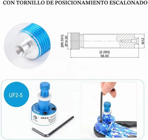 Vista 6 de JRready ST2165 M22520/1-01 Kit de herramientas de crimpado NEW-ASF1G Herramienta de crimpado con ajuste de tornillo universal UF2-5 y PH102