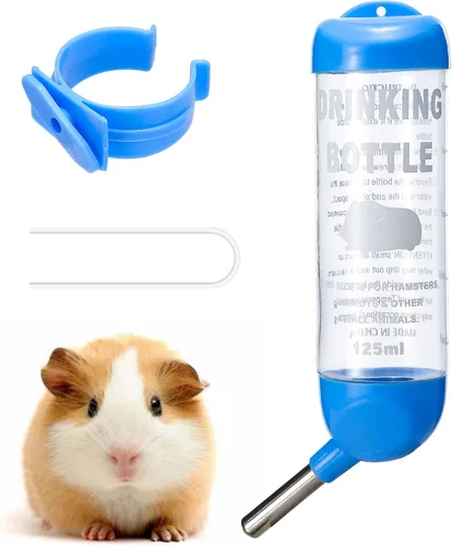 Vista 8 de PStarD Moon - Botella de agua para animales pequeños, conejito, hámster, cobaya, conejo, chinchilla, jerbo, marmota, ardilla (2.7 onzas)