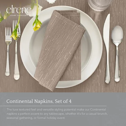 Vista 4 de Elrene Home Fashions - Servilletas de comedor de tela con textura sólida continental, resistentes al agua y a las manchas, juego de 4, 43 x 43 cm