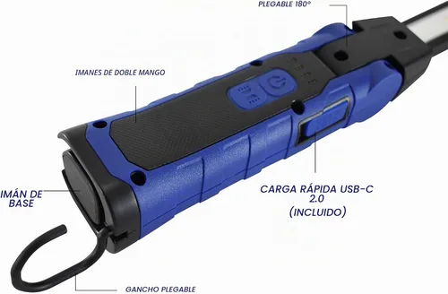 Vista 4 de Astro Tool 52SLC 500x2 Lumen plegable de doble cara LED Slim Light W/Almohadilla de carga inalámbrica