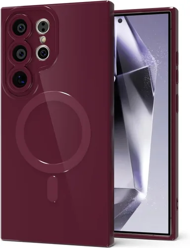 Vista 175 de Svanove Funda magnética de silicona para Samsung Galaxy S22, compatible con Magsafe, bonita funda para mujer, goma de gelatina brillante delgada