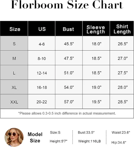 Vista 4 de Florboom Camisas de otoño para mujer, blusas de manga larga, holgadas, casuales, sin botones