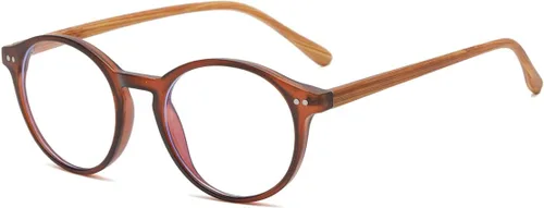 Vista 23 de Gleyemor Blue Light Glasses for Men Women, Vintage Round Frame Eyeglasses Leopardo