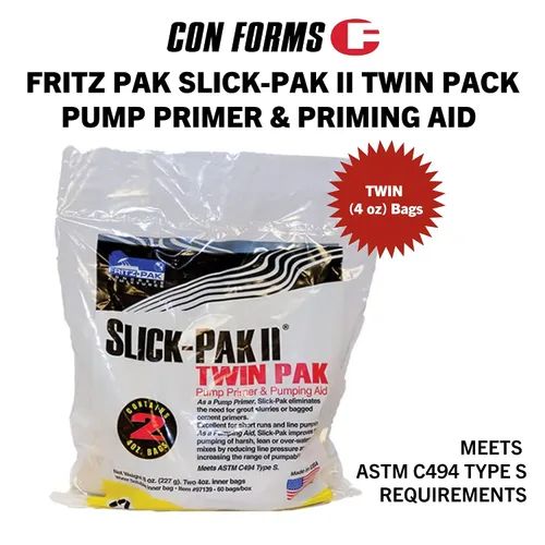 Vista 2 de Fritz Pak Slick Pak II Twin Pack (60 bolsas) Línea de bomba de hormigón Bomba de línea de imprimación Shotcrete Line Pump Made in USA Con Forms