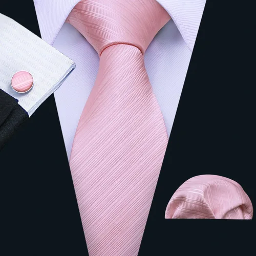 Vista 45 de Barry.Wang Juego de corbatas para hombre, corbata de seda a rayas, tejido a cuadros, gemelos formales, negocios, boda